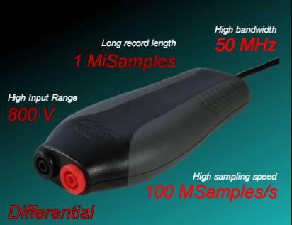 ·一個(gè)模擬差分輸入通道，最大采樣速率 5MHz~~~100MS/s,最大存儲(chǔ)深度 1M樣點(diǎn)。
·垂直分辯率10 Bit,藕合方式AC/DC,輸入阻抗 2.1M歐姆//15pF·快速和精巧的測(cè)量方式，具有200mV到800V滿(mǎn)量程輸入范圍，無(wú)須額外的探頭或衰減器。
