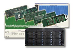 可選 250 MB/s, 500 MB/s, 800 MB/s, 1.0 GB/s, 1.4 GB/s, & 2.8 GB/s 的高速記錄速率。

高達(dá)96TB的磁盤存儲。

采樣速率和存儲容量可括展的。

多通道

可選 8-位, 14-位, 16-位 的分辨率。

