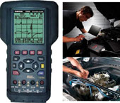 頻寬:DC-1MHz ,45組參考波形記憶供汽車檢修對照使用,雙通道和自動文件位(Auto Calibration),測試檢查組件信號在傳感器(sensor)、 提速器(actuators)、點(diǎn)火系統(tǒng)(ignition)和電機(jī)系統(tǒng)(electrical)。