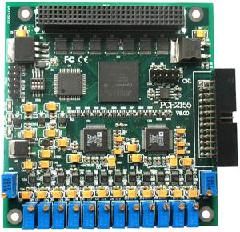 AD：12路同步，16位， 每通道250KS/s  8K字FIFO AD量程±10V、±5V 增益1.2.4.8倍 