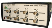 8通道示波器,40MHz/s采樣,256K存儲深度,二個(gè)USB口可構(gòu)成16通道示波器.